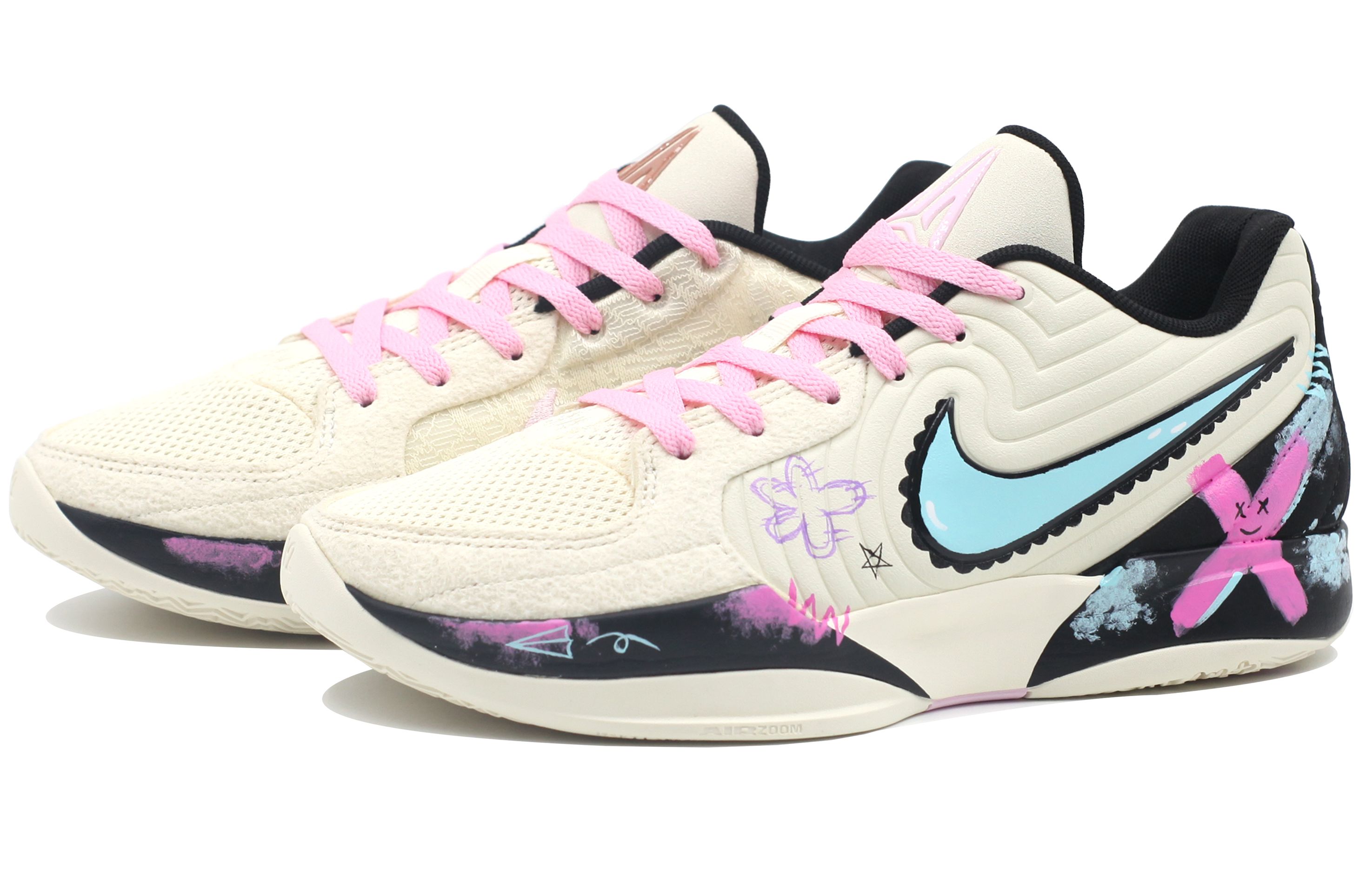 Nike Ja Morant 2 Cushioning, Wear Resistant Low top Basketball Shoes Unisex Beige Blue