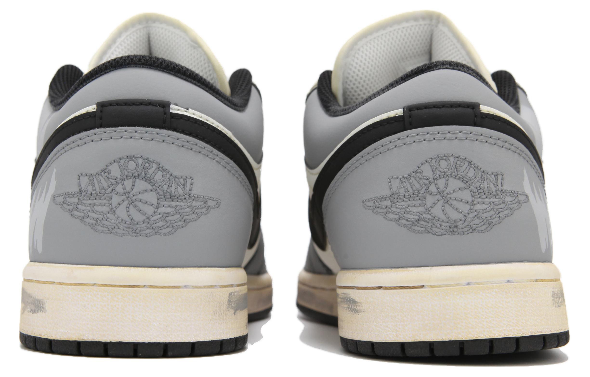 Jordan Air Jordan 1 Abrasion Resistant Low top Vintage Basketball Shoes Men’s Gray