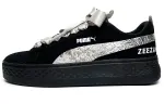 PUMA Smash Platform Low top Skateboard Shoes Women's Black Silver