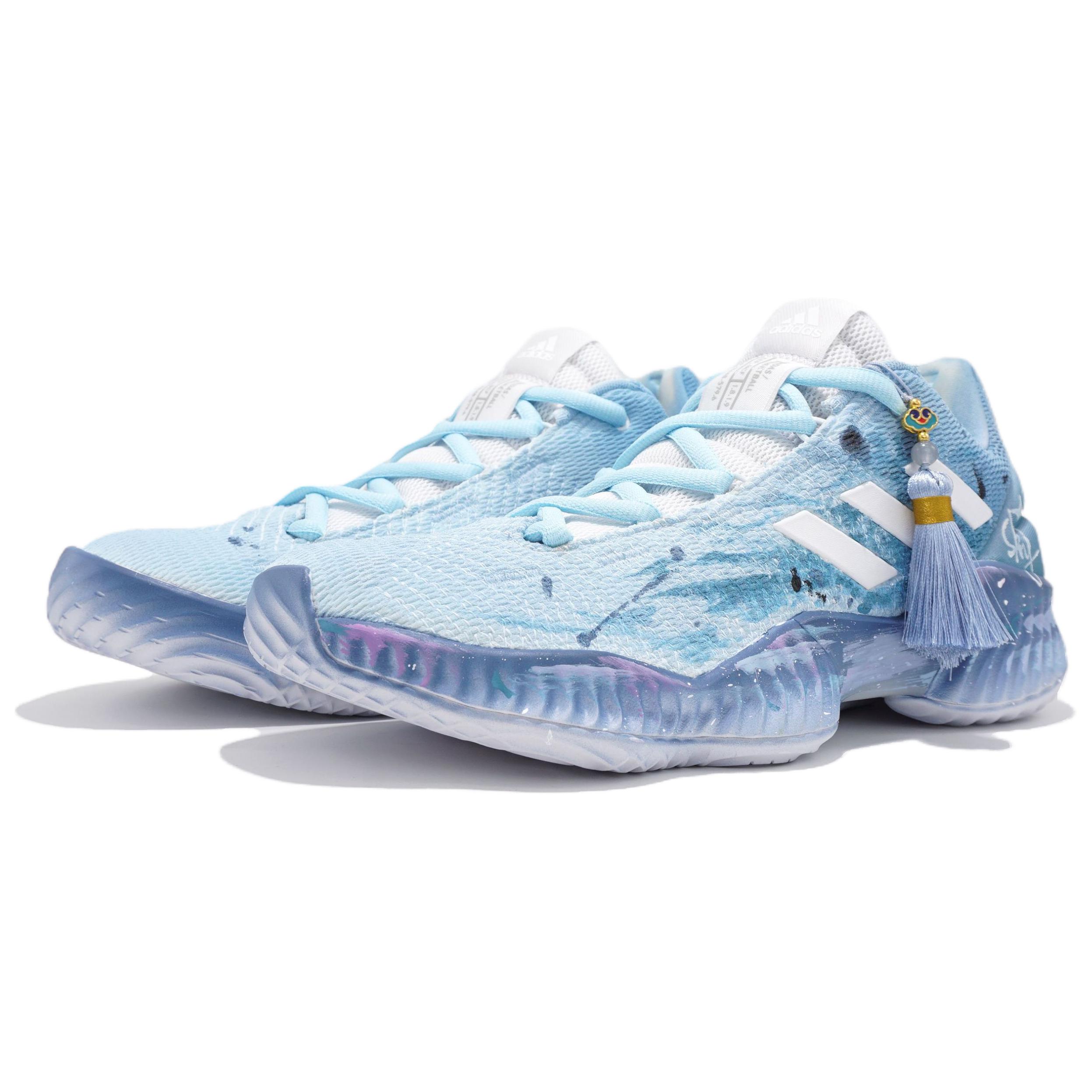 Adidas Pro Bounce 2018 Cerulean Sky Slip Resistant Abrasion Resistant Low top Basketball Shoes Men’s Teal