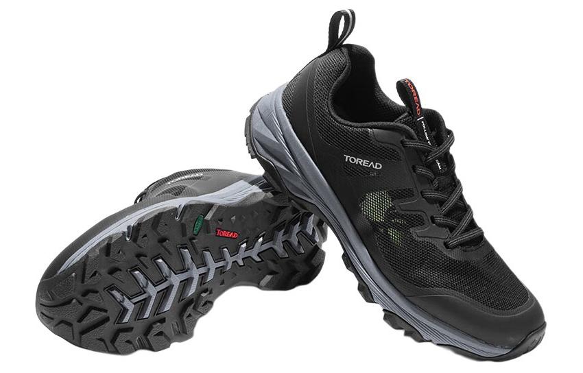 TOREAD Abrasion Resistant, Breathable, Lightweight Low top Hiking Shoes Men’s Black Gray