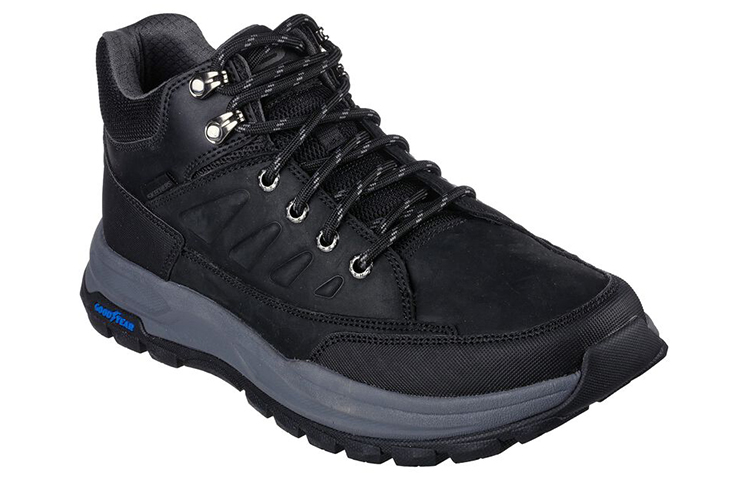 Skechers Zeller Bazemore Textile, Leather Outdoor Mid top Hiking Shoes Men’s Black