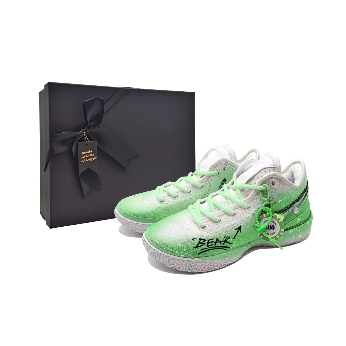 Nike LeBron NXXT Gen Zoom LeBron NXXT Gen Slip Resistant Abrasion Resistant Low top Basketball Shoes Men's Green White