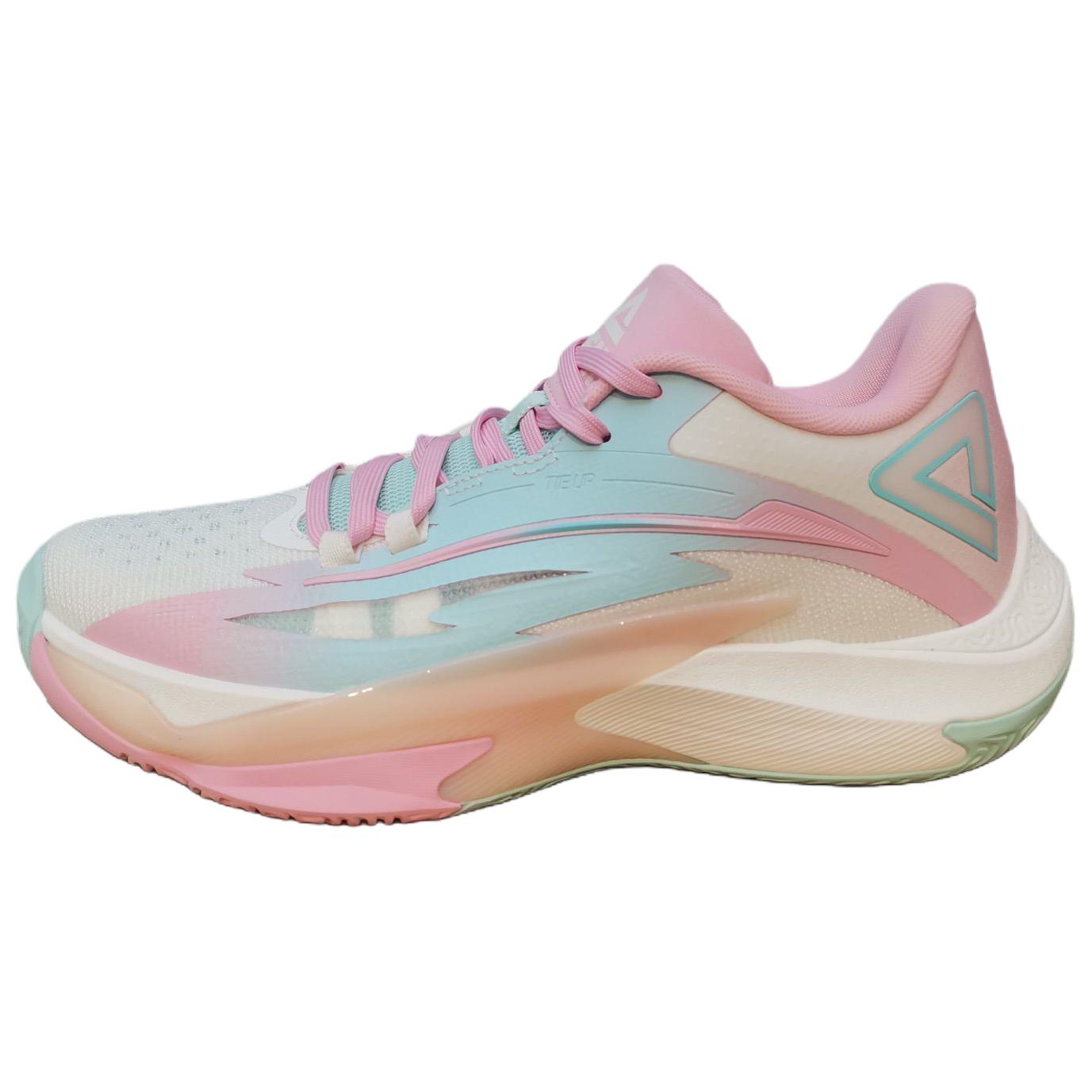 PEAK Cushioning Breathable Low top Basketball Shoes Men’s White Pink Green