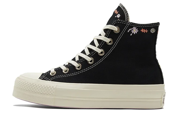 Chuck Taylor All Star Wmns Converse Lift Platform High 'Embroidered Floral - Black' Women's