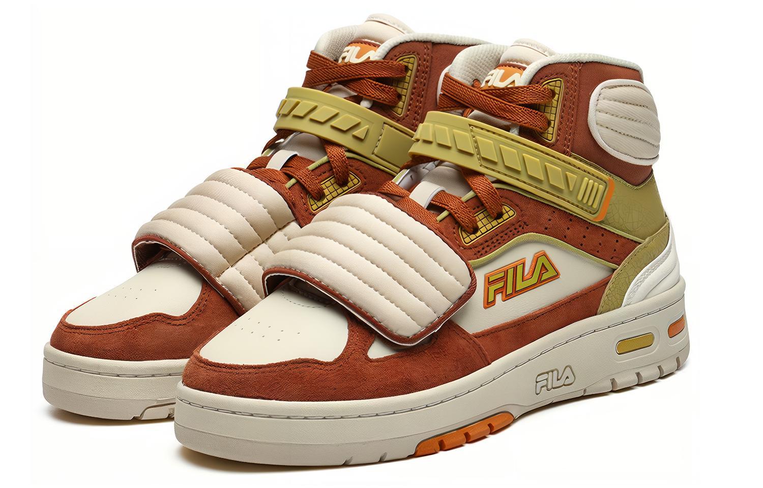 White Mountaineering x FILA FUSION Teratach Mid top Vintage Basketball Shoes Women’s Macadamia Nut
