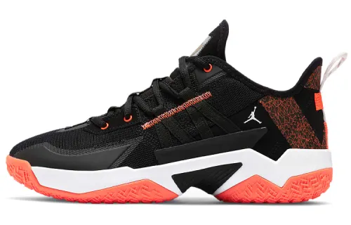 Jordan One Take 2 PF synthetic leather fabric Westbrook 2 simplified version shock-absorbing anti-slip wear-resistant wrapping low-top retro basketball shoes men's black orange domestic version