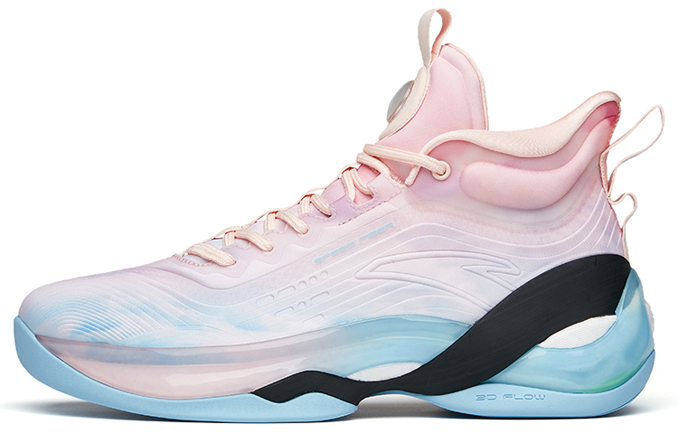 Anta KT7 Thompson Nitrogen Technology la fabric synthetic leather TPU shock-absorbing, non-slip, wear-resistant, wrapping, support and rebound high-top Nitrogen Technology/3D FLOW/Smart SAM basketball shoes, men's pink blue