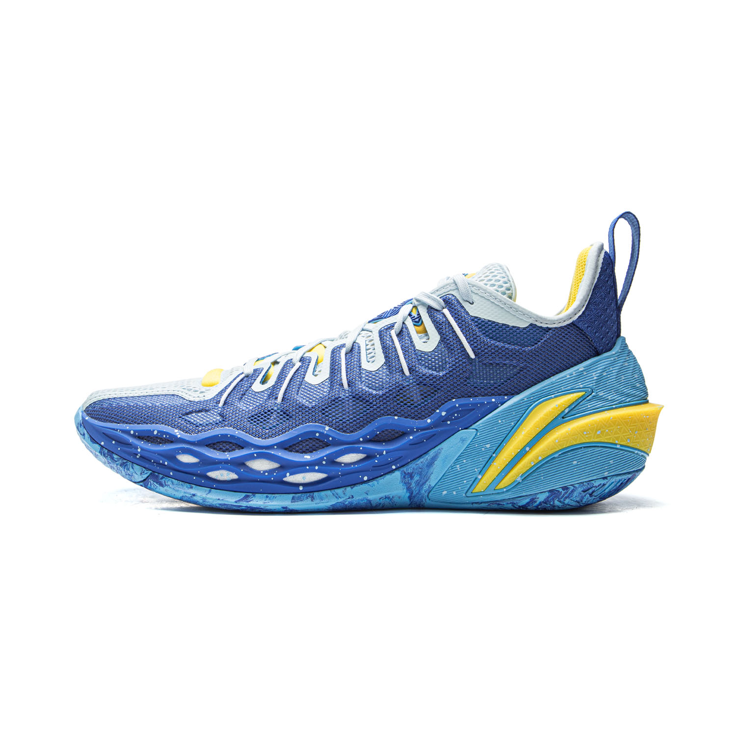 Li Ning Buckets Cushioning Slip Resistant Breathable Low top Basketball Shoes Men’s Blue