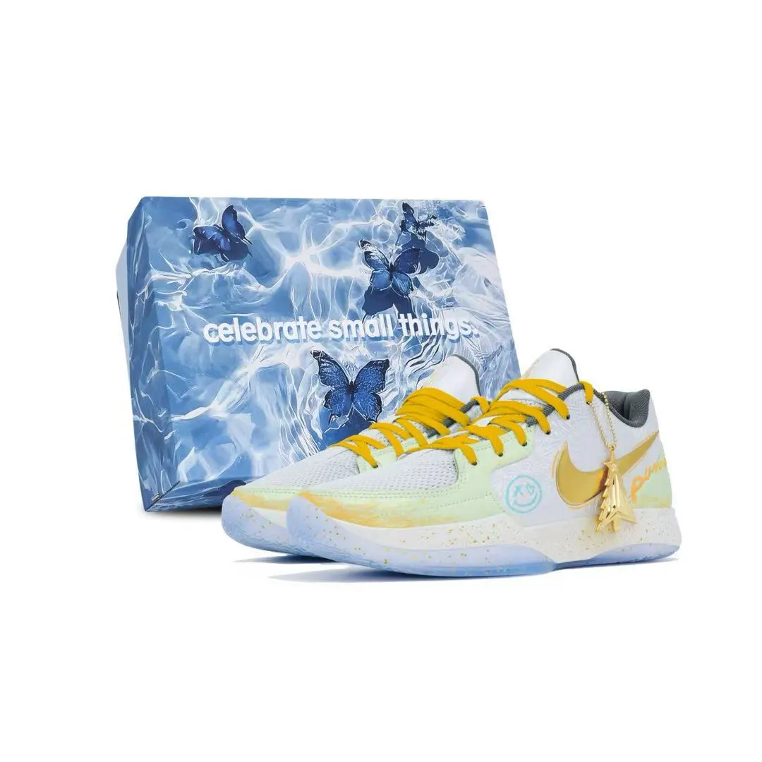 Nike Ja 2 Cushioning Slip Resistant Abrasion Resistant Low top Basketball Shoes Men's Cyan Orange