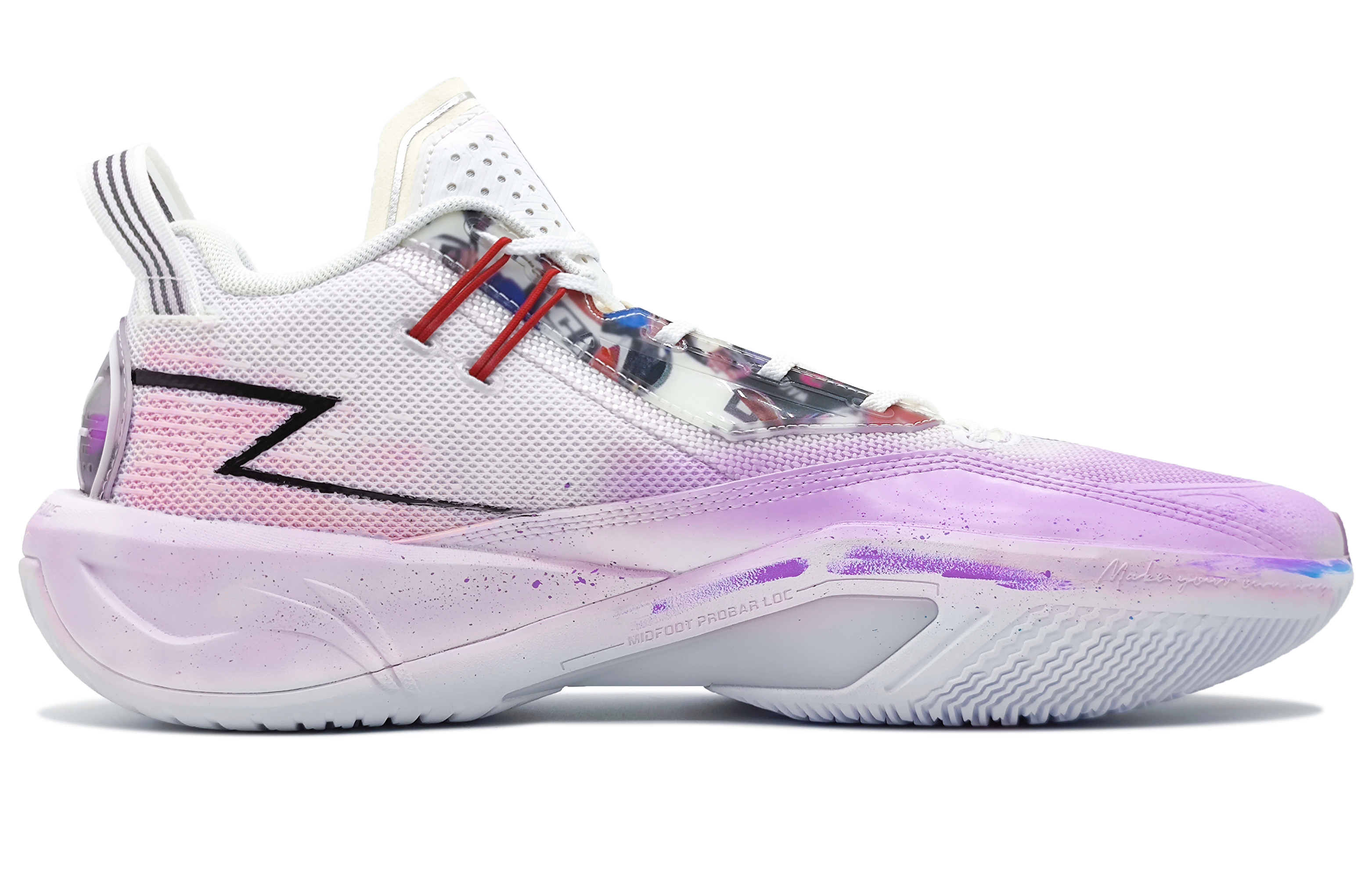 Li Ning Fission 9 Cushioning Slip Resistant Low top Basketball Shoes Men’s Purple White