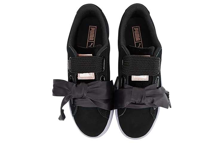 Женские кеды PUMA Suede Heart Vr (белый / черный) — Белый / чёрный — фото 3