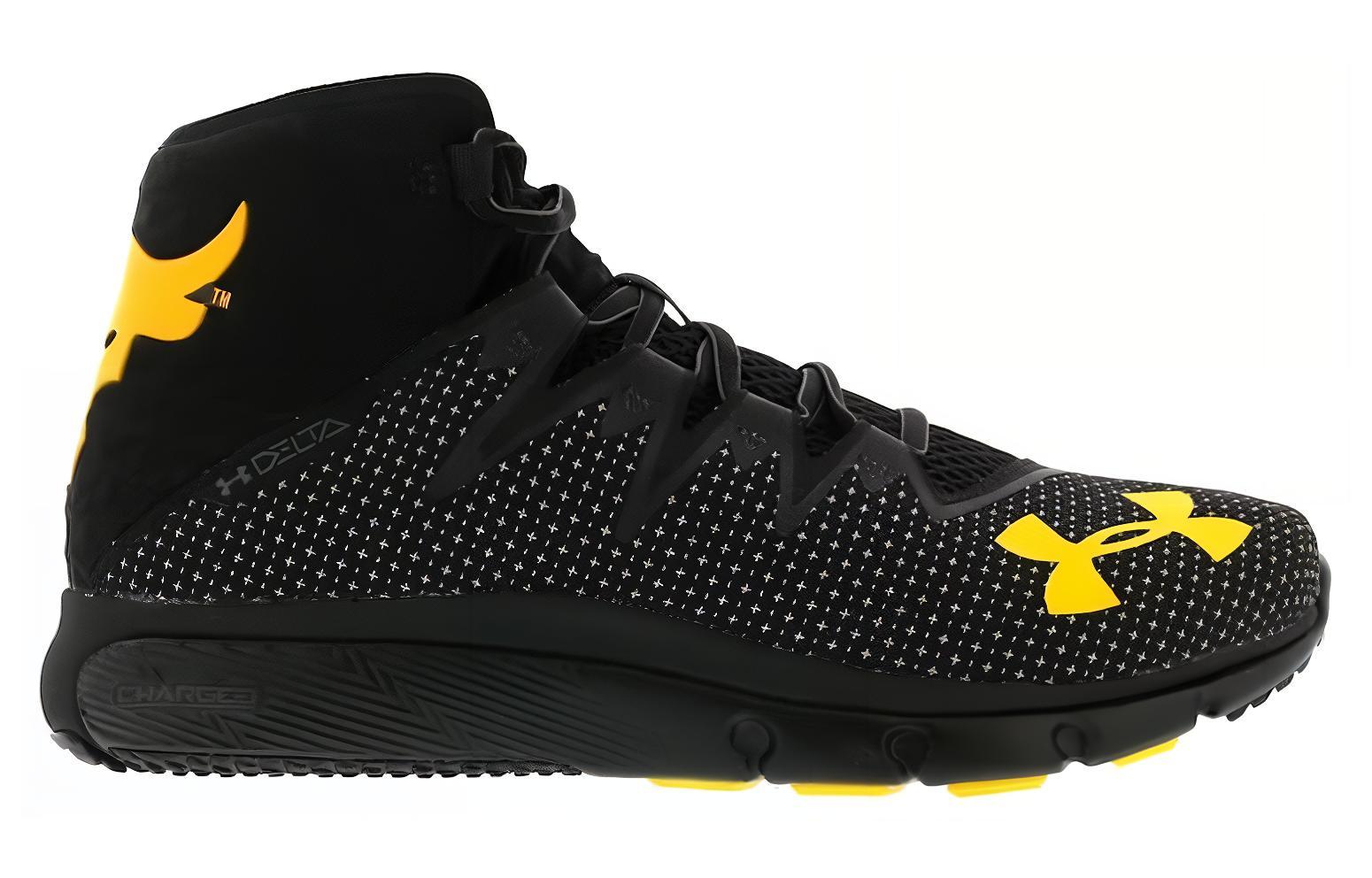 Мужские кроссовки Under Armour Under Armour The Rock Delta (черно-желтые) — Чёрный / жёлтый — фото 2