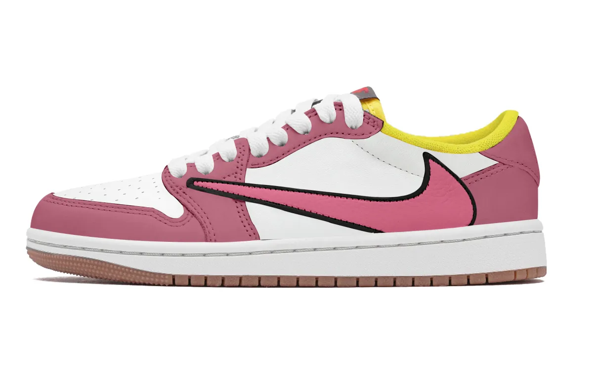 Travis Scott x Jordan Air Jordan 1 Pink White Travis Scott X AJ1 LOW top Vintage Basketball Shoes Unisex White Pink