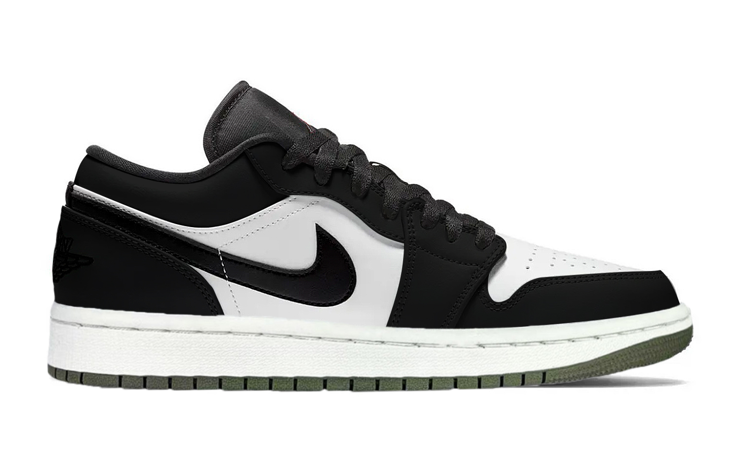Jordan Air Jordan 1 Black White Abrasion Resistant Low top Vintage Basketball Shoes Unisex
