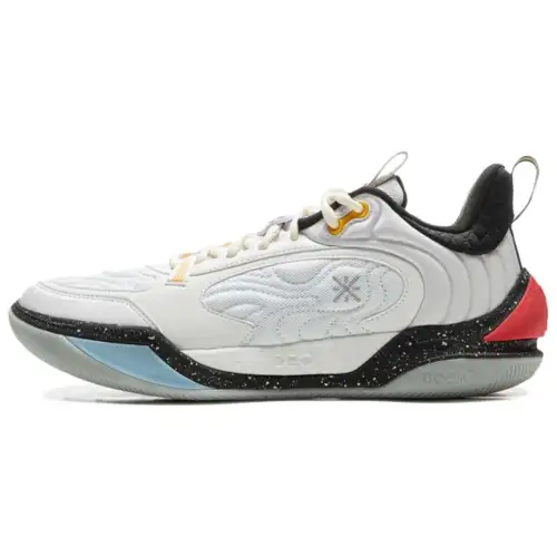 Li Ning Cushioning Breathable Abrasion Resistant Low top Basketball Shoes Men's White