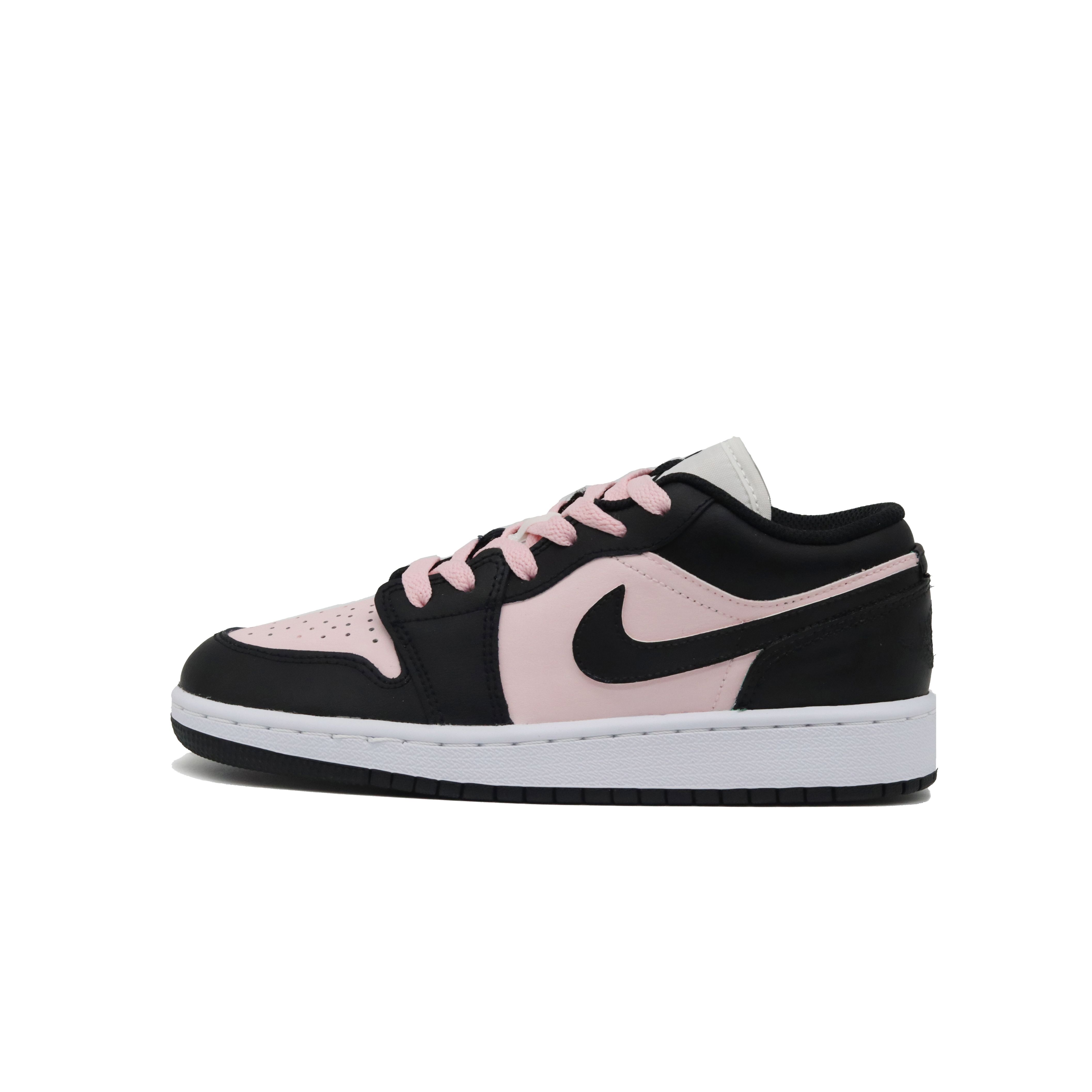 Jordan Air Jordan 1 Slip Resistant Abrasion Resistant Low top Vintage Basketball Shoes Women’s Black Pink