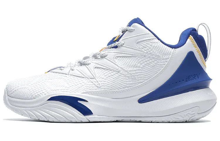Anta The Dagger 5 Cushioning, Wear Resistant Low top Performance Basketball Shoes Men's White Blue