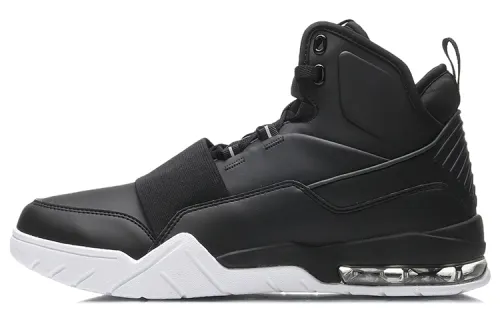 Li Ning Vintage Basketball Shoes Unisex Mid Top Black/White
