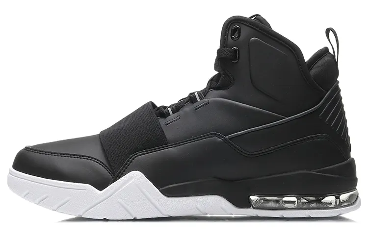 Li Ning Vintage Basketball Shoes Unisex Mid Top Black/White