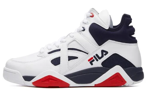 FILA FUSION Cage Textile, Synthetic Leather Low top Vintage Basketball Shoes Women's White Blue