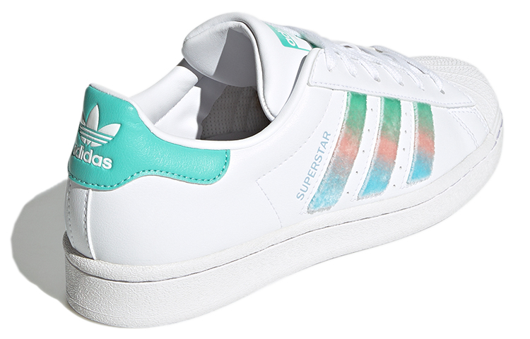 Женские кроссовки adidas originals SUPERSTAR (белый / зеленый / синий) — Белый / зелёный / синий — фото 4