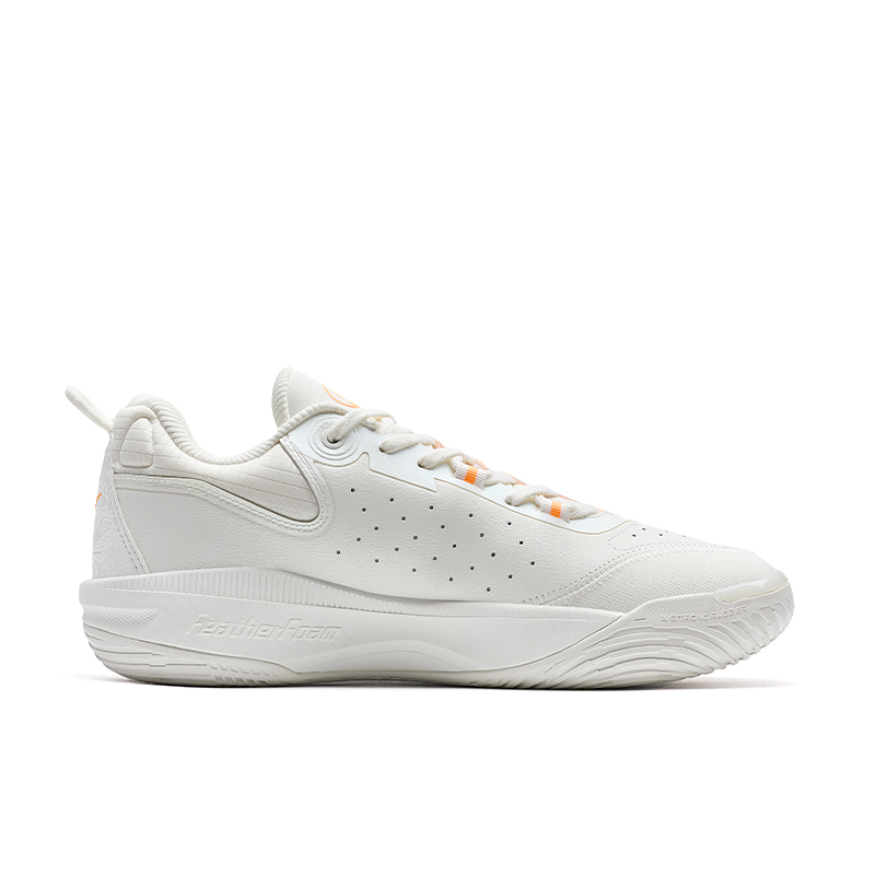 XTEP Abrasion Resistant Low top Basketball Shoes Men’s Sail White/Highlighter Orange