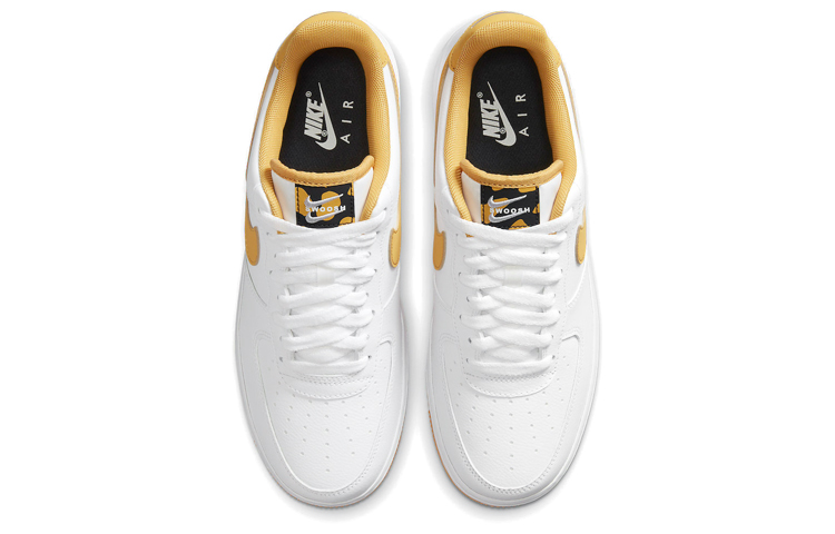 Мужские кроссовки Nike Air Force 1 (белый / желтый) — Белый / жёлтый — фото 4