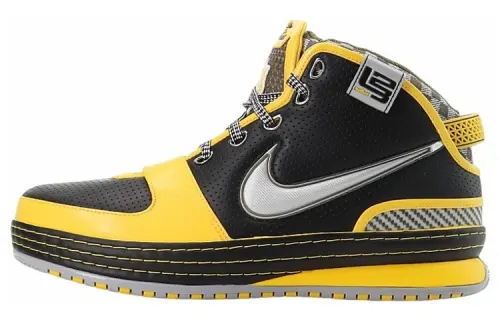 Nike Lebron 6 Taxi Comfortable Slip Resistant Lightweight High top Basketball Shoes Men's Black Yellow