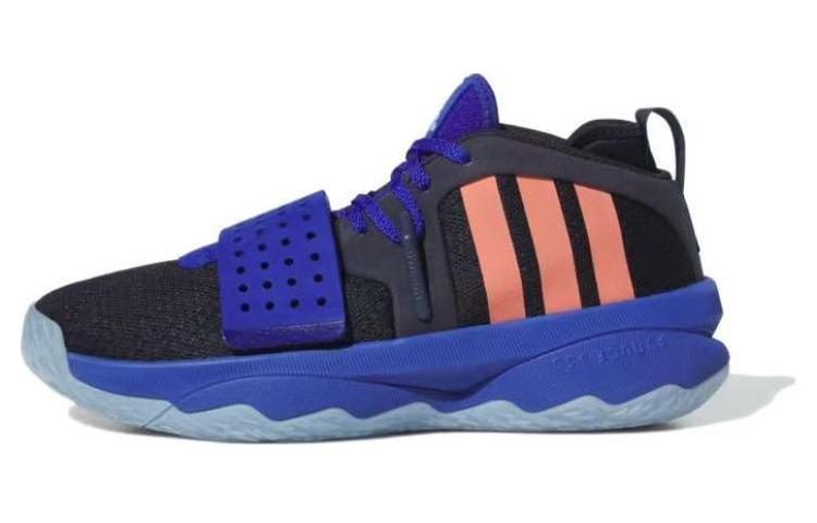 Adidas Dame 8 Extply Round Toe Lace Up Low Top Basketball Shoes Men's Black Blue