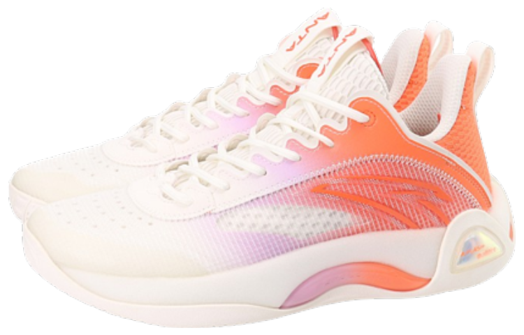 Anta Cement Bubble 2.0 Game Ready Slip Resistant Low top Basketball Shoes Men’s White Purple Orange