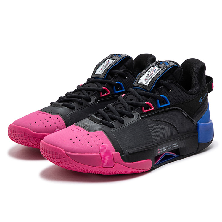 361° Cushioning Slip Resistant Abrasion Resistant Low top Basketball Shoes Men’s Black Numbers Blue