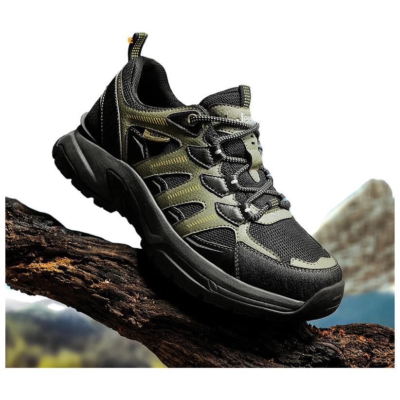 Jeep Comfortable Abrasion Resistant Low top Hiking Shoes Men’s Army Green