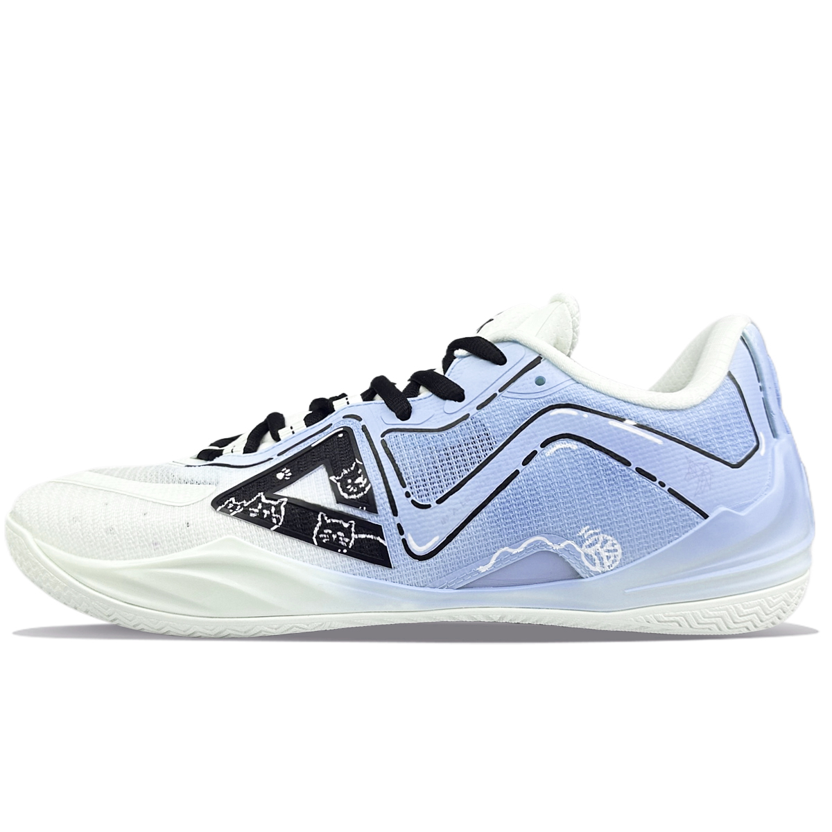PEAK Slip Resistant, Abrasion Resistant, Coverage, Rebound Low top Basketball Shoes Men’s White Purple