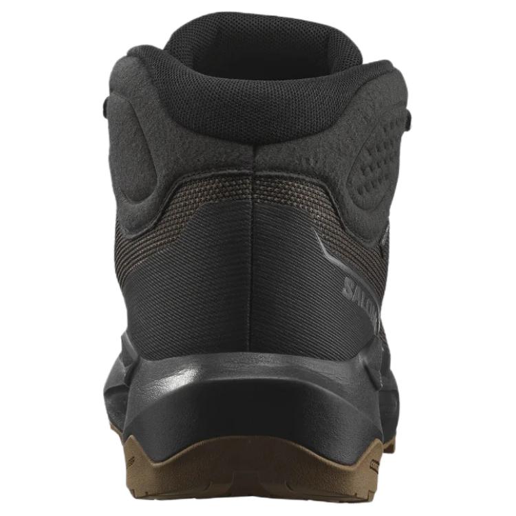 SALOMON Slip Resistant Abrasion Resistant Mid top Hiking Shoes Men’s Black Brown