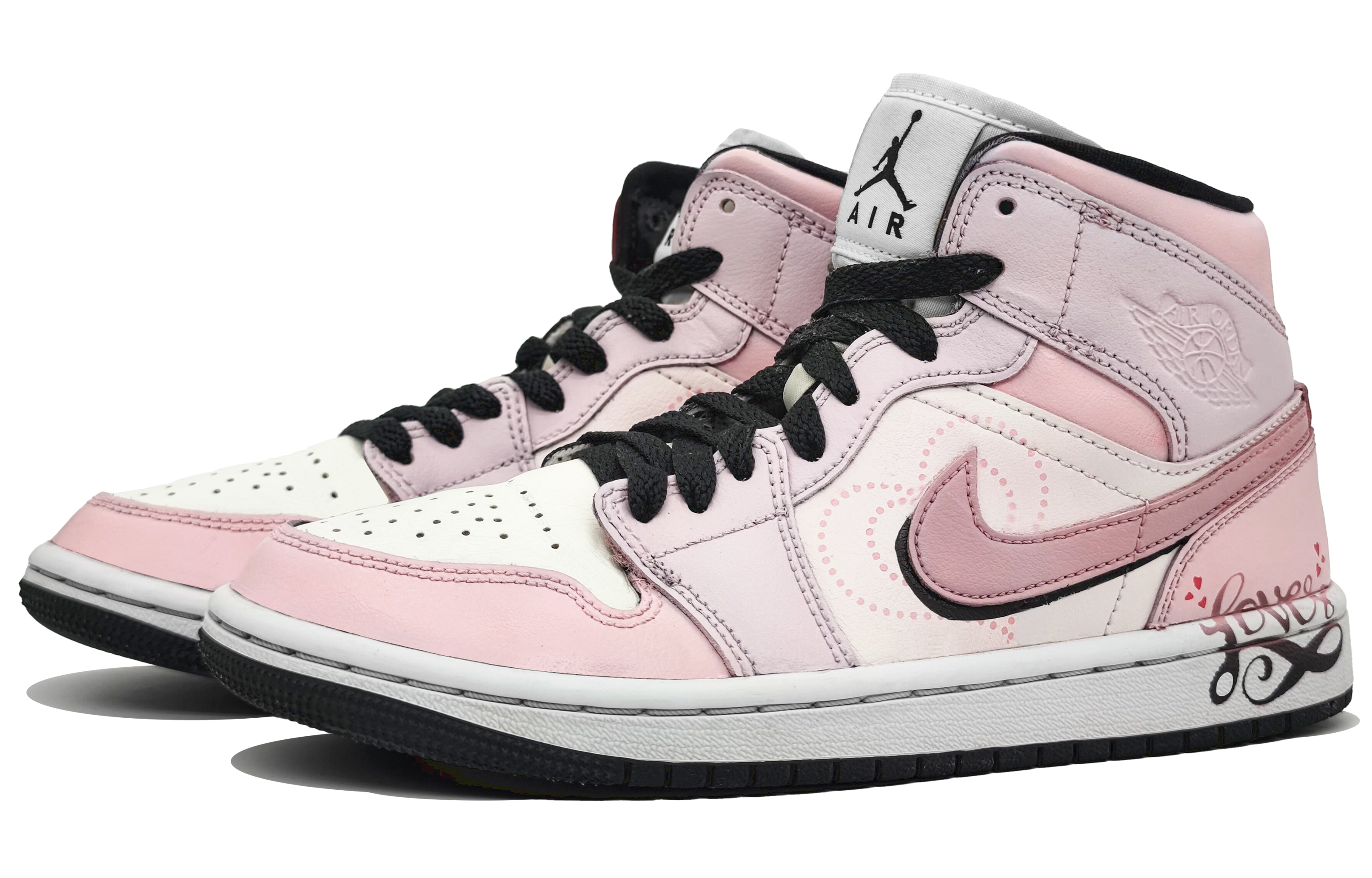 Jordan Air Jordan 1 Slip Resistant High top Vintage Basketball Shoes Men’s Love Pink