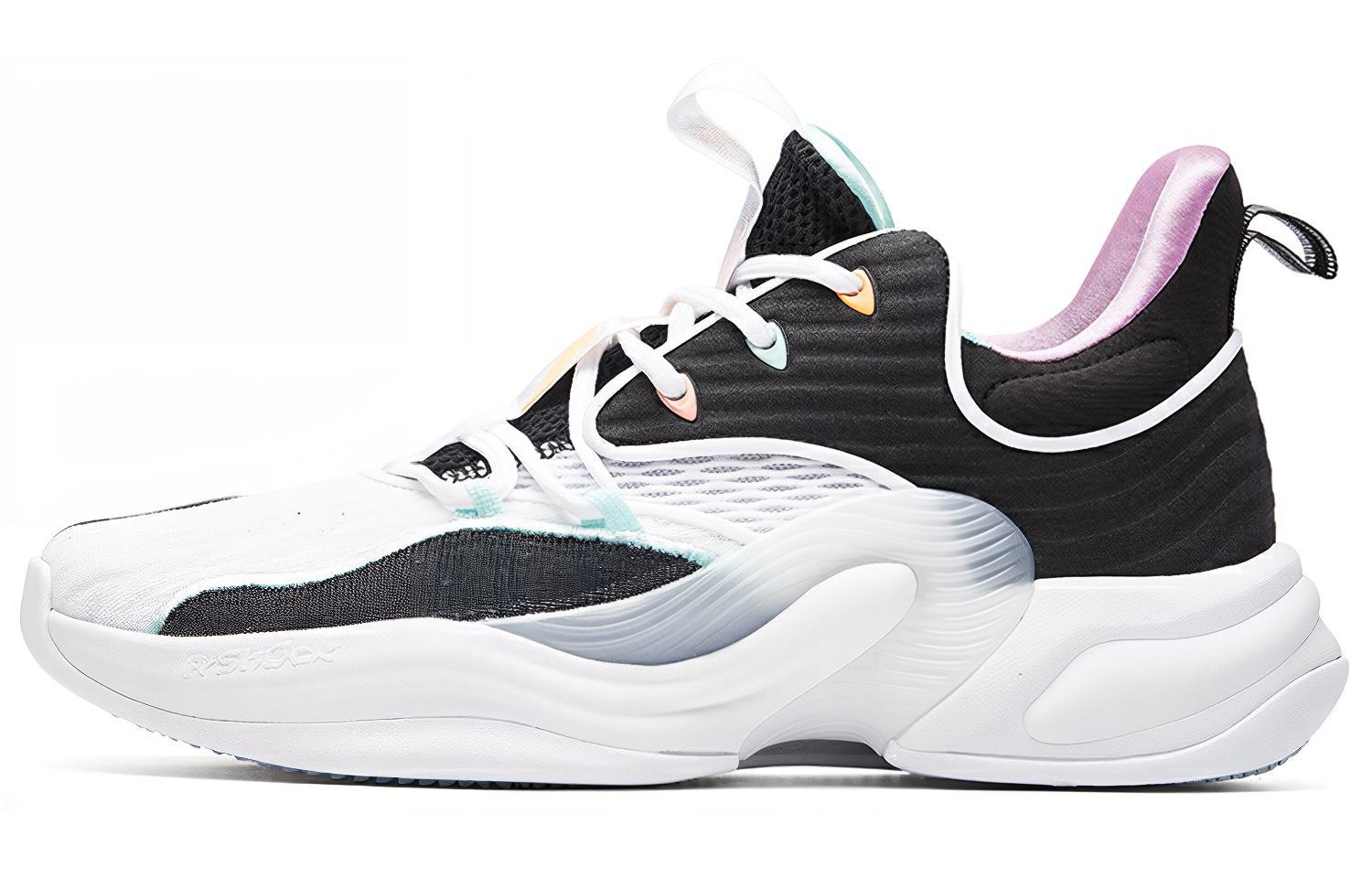 Anta Heat Wave 2 Fabric Synthetic Leather Shock Absorbing Anti-Slip Wear Resistant Low Top Basketball Shoes Men's Black White Green