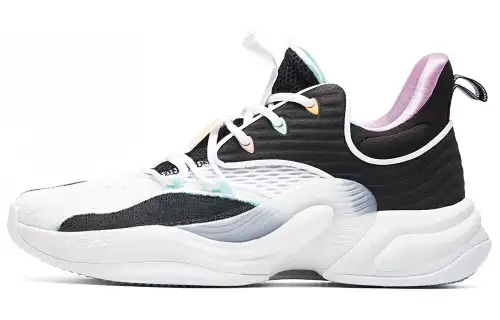 Anta Heat Wave 2 Fabric Synthetic Leather Shock Absorbing Anti-Slip Wear Resistant Low Top Basketball Shoes Men's Black White Green