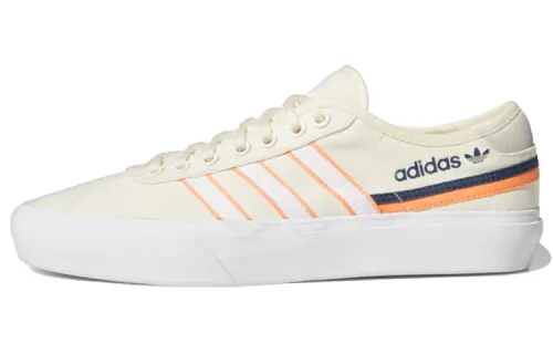 Adidas Originals Delpala Slip Resistant Low top Skateboard Shoes Unisex Beige White Orange