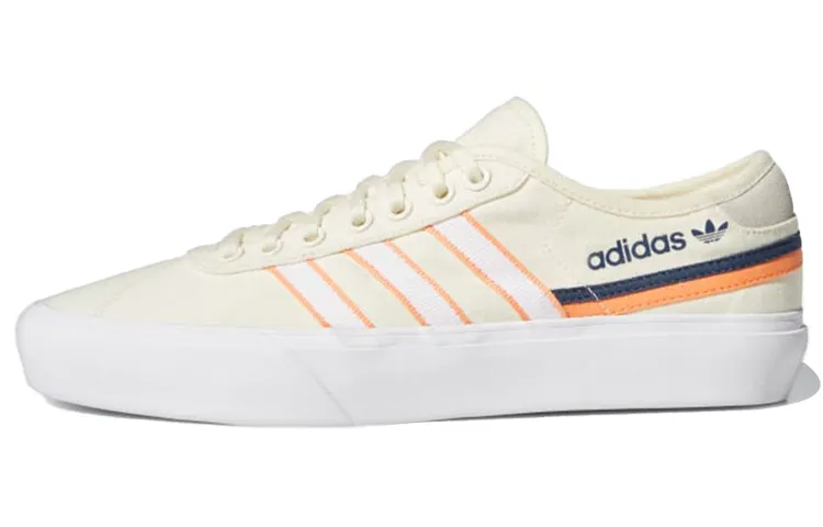 Adidas Originals Delpala Slip Resistant Low top Skateboard Shoes Unisex Beige White Orange