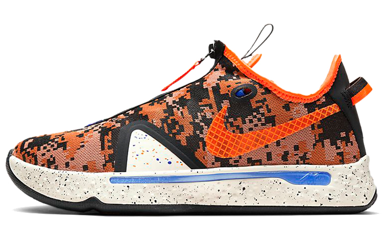 Кроссовки Nike PG 4 (черно-оранжевые)