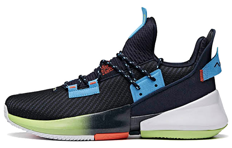 Anta Airspace 2 Cushioning Slip Resistant Abrasion Resistant Low top Basketball Shoes Men’s Blue Green
