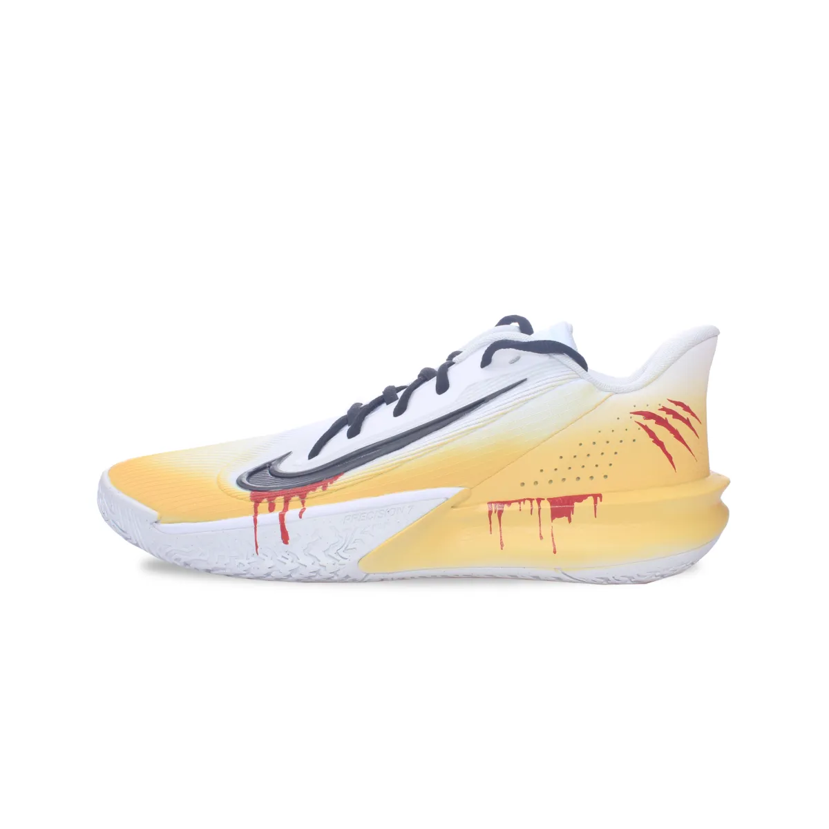 Nike Precision 7 Abrasion Resistant Abrasion Resistant Low top Basketball Shoes Men's Yellow White