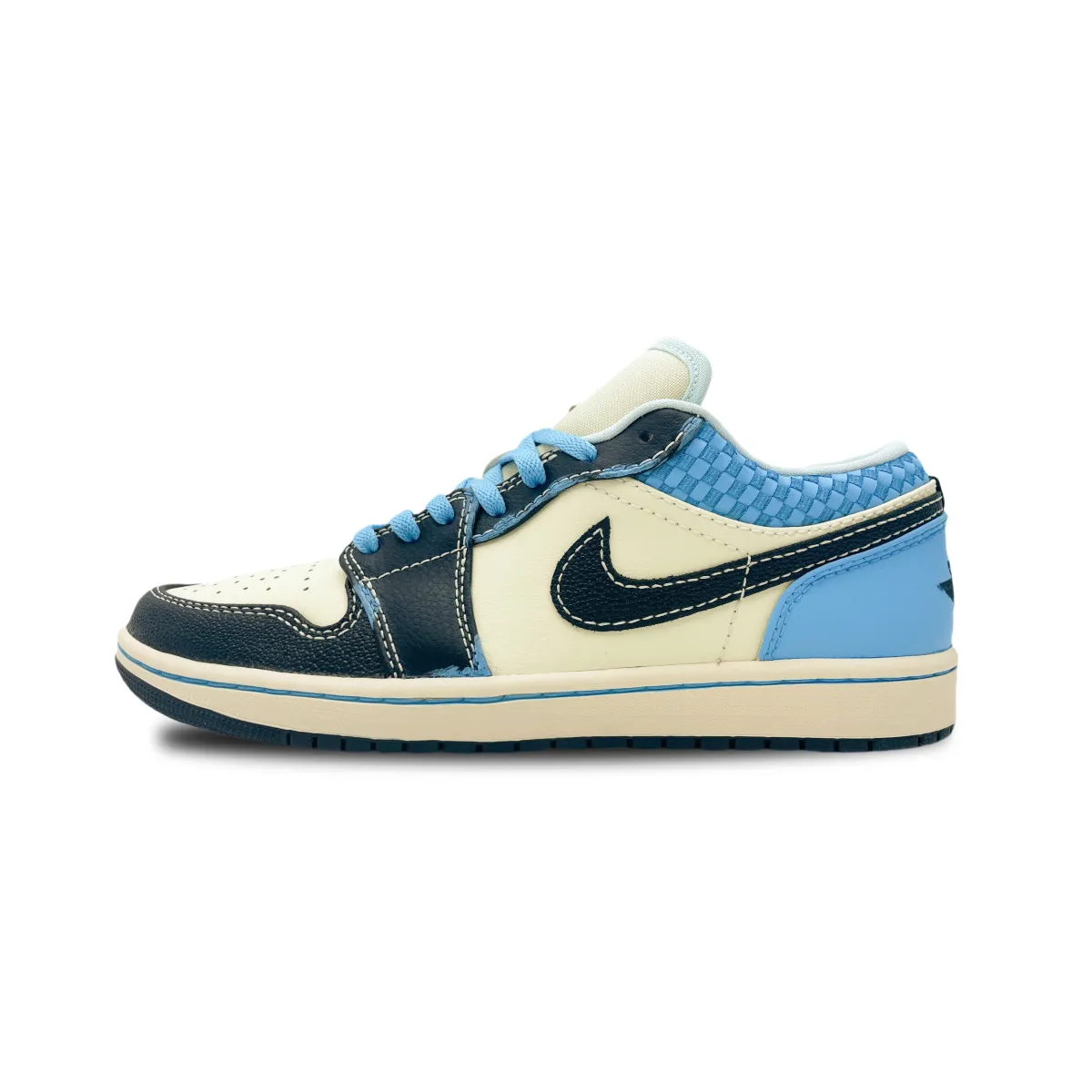 Jordan Air Jordan 1 Slip Resistant Low top Vintage Basketball Shoes Men's Blue Black