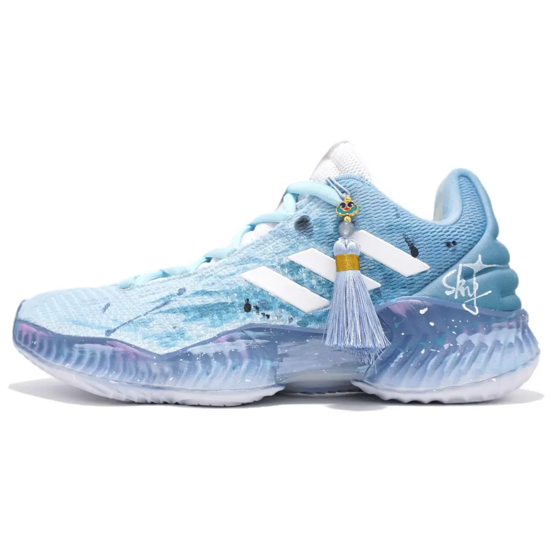Adidas Pro Bounce 2018 Cerulean Sky Slip Resistant Abrasion Resistant Low top Basketball Shoes Men's Teal