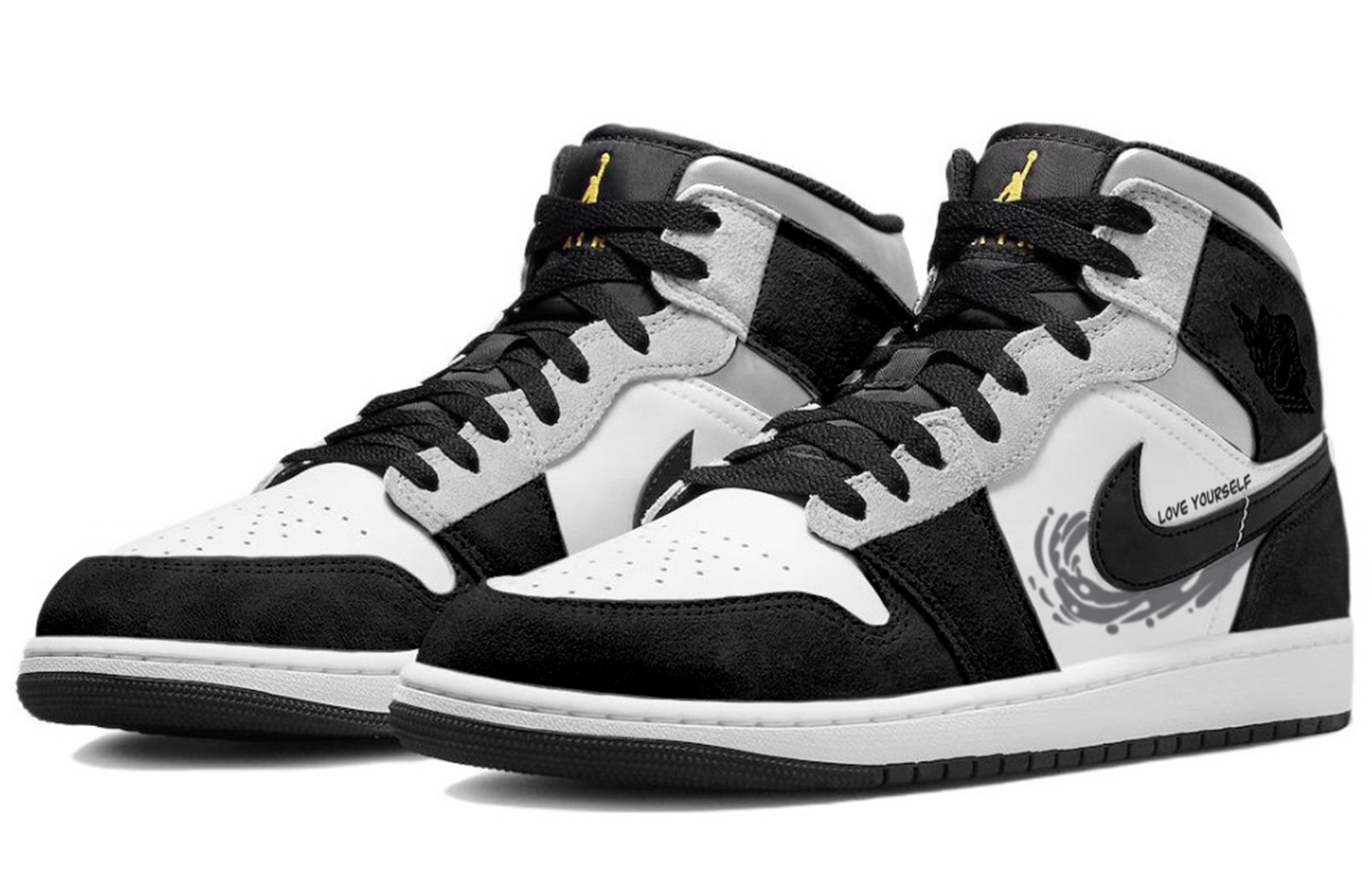 Jordan Air Jordan 1 High top Vintage Basketball Shoes Men’s Black White