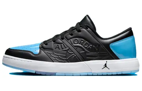 Jordan Nu Retro 1 Low Black White Football Grey University Blue
