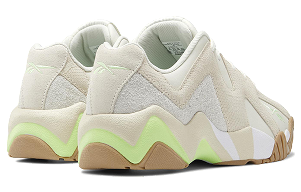 Женские кроссовки Reebok Hurrikaze 2 II (бежево-бело-зеленые) — Бежевый / белый / зелёный — фото 5