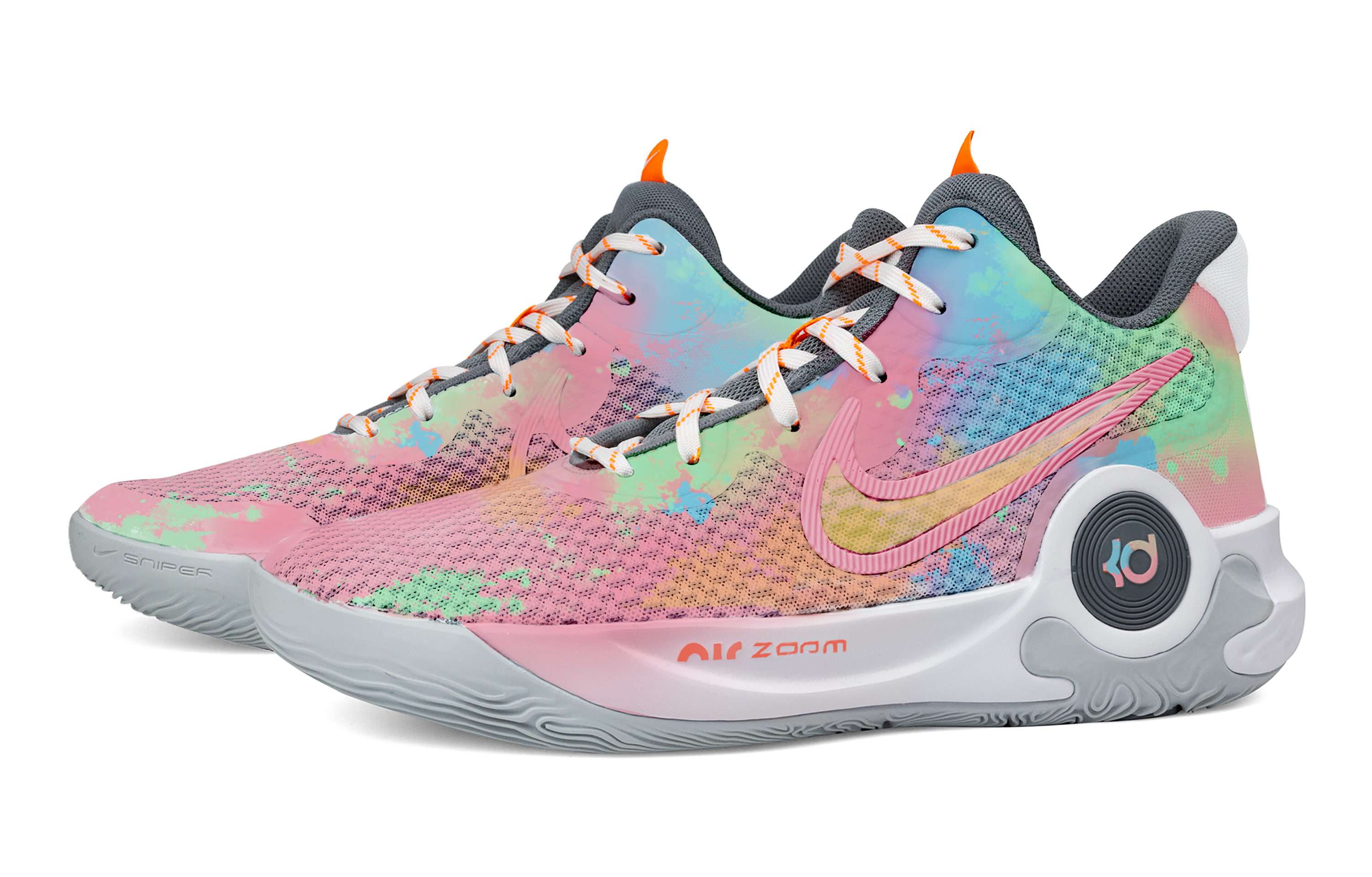 Nike KD Trey 5 IX Cushioning, Wear Resistant Mid top Basketball Shoes Unisex Pink Green