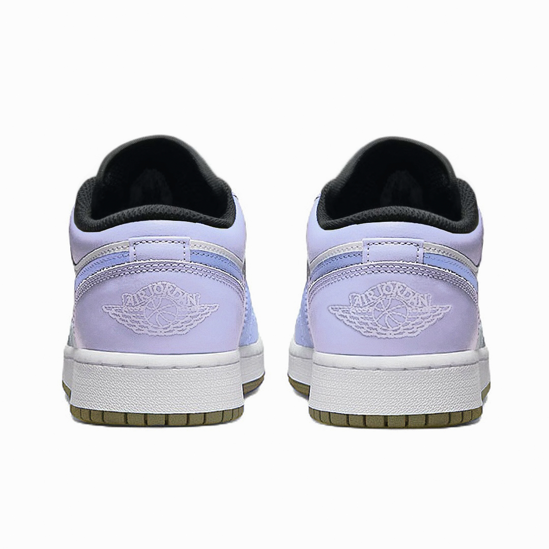 Jordan Air Jordan 1 Taro Paste Ice Cream Abrasion Resistant Low top Vintage Basketball Shoes Unisex Purple